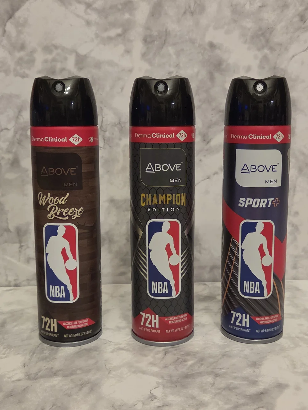 ABOVE Men NBA 72H Antiperspirant Triple Pack - Wood Breeze, Champion, Sport+